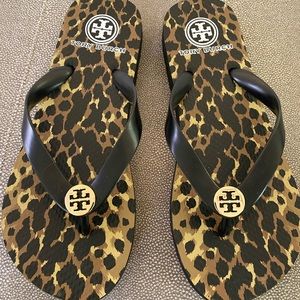 Tory Burch Animal Print Flip Flops